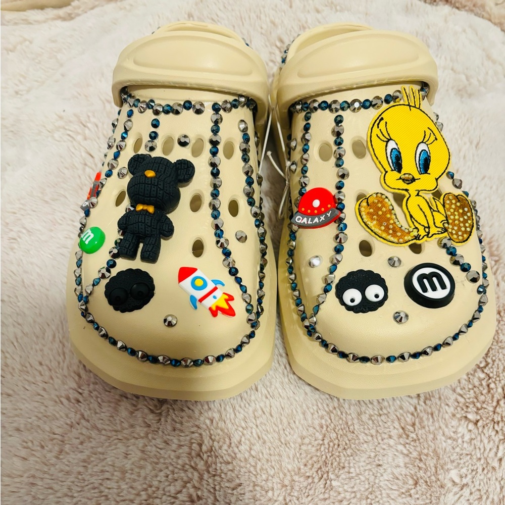 Kids Cartoon Character Beige Clogs